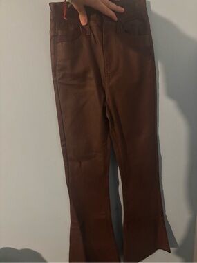 Edikted brown leather pants women’s xs
